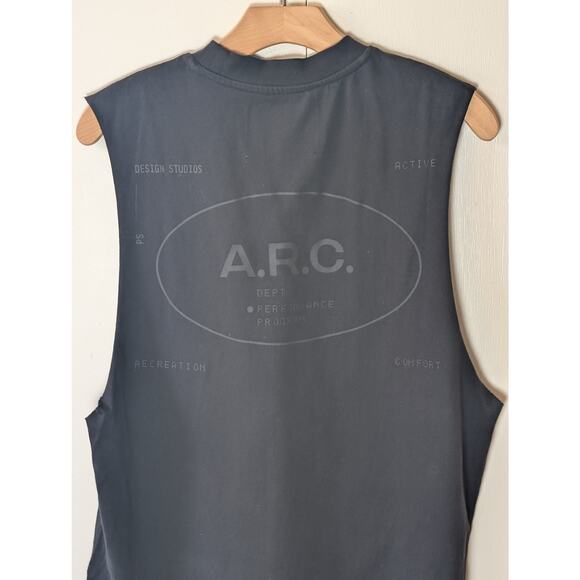 A.R.C Vintage Wash Comfort Cut Off Black Muscle T-Shirt - Picture 8 of 12